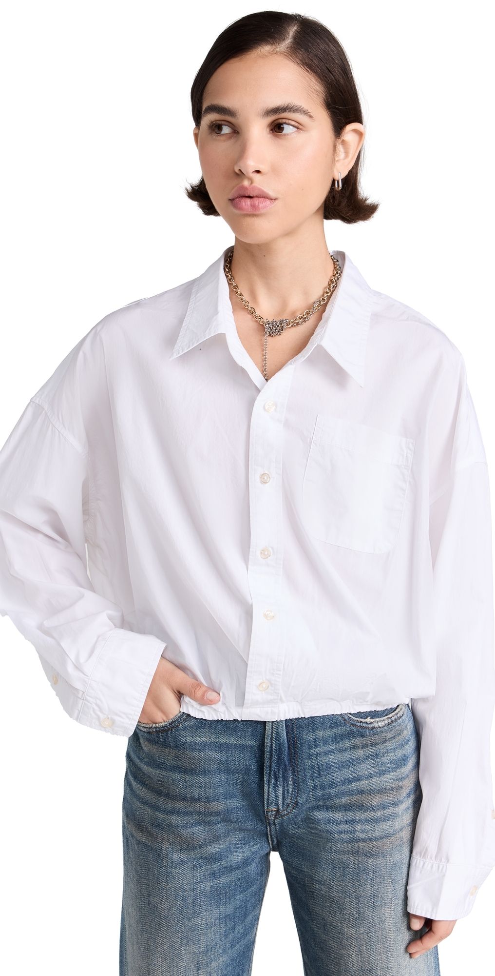 R13 Crossover Bubble Shirt White S