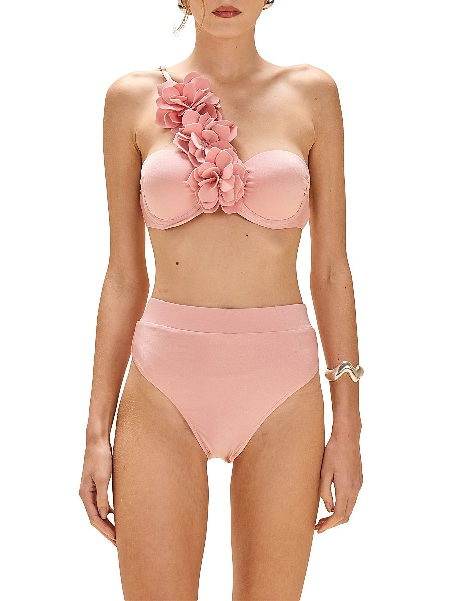 Women's Lagoa Flower Appliqué Bikini Top - Pink - Size XS