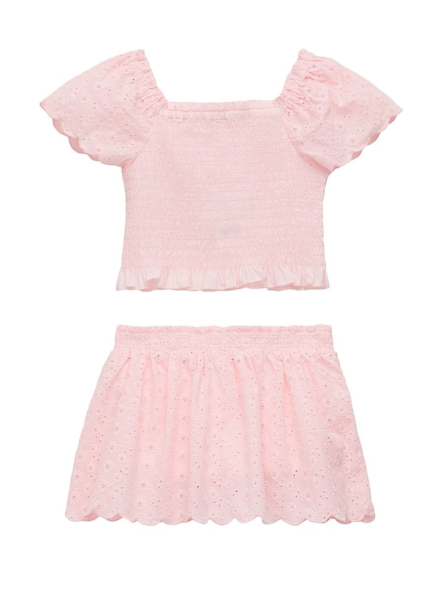 Little Girl's Cotton Top & Skort Set - Pink Combo - Size 6