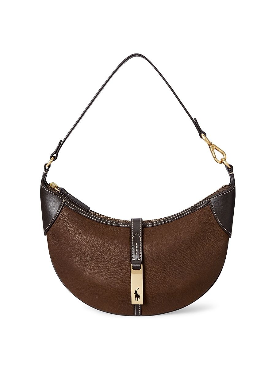 Women's Mini Polo ID Leather Shoulder Bag - Luggage And Tobacco