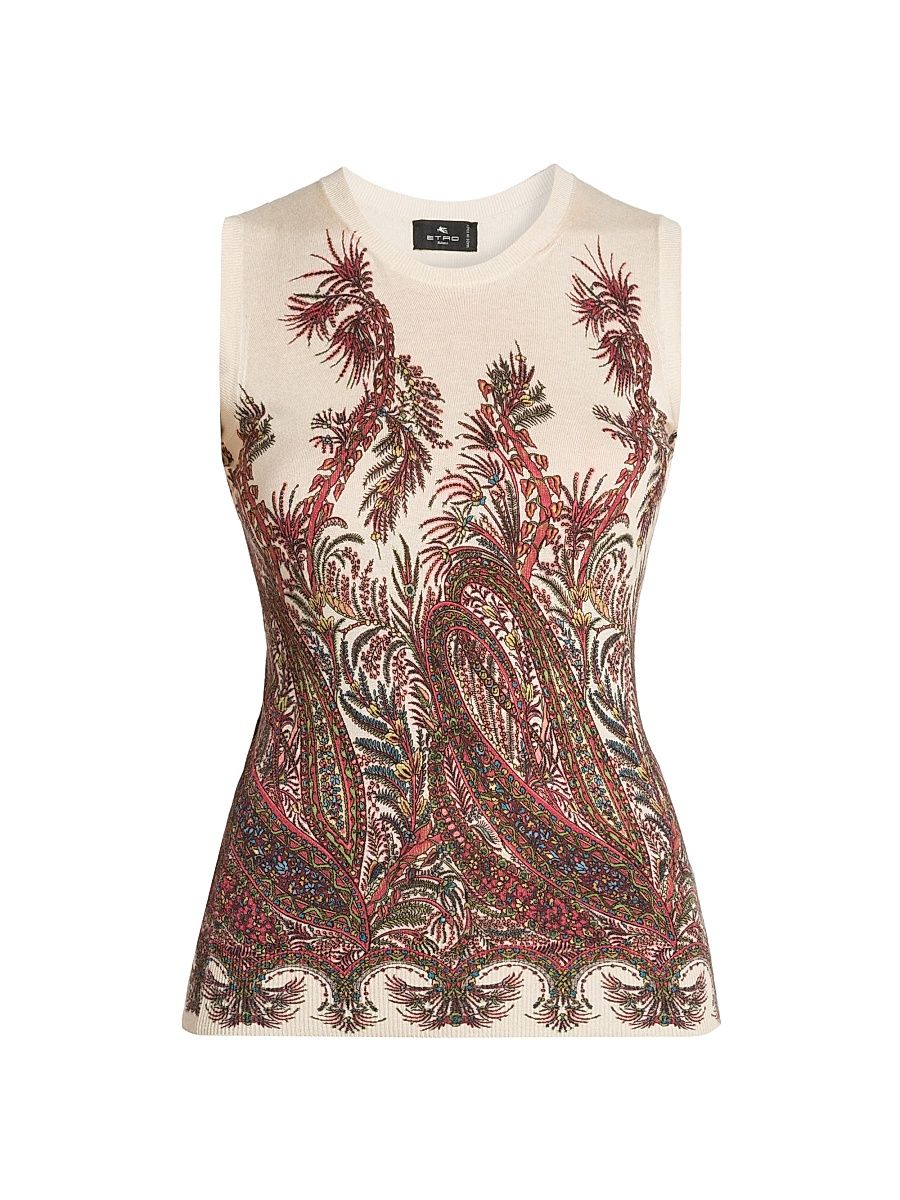 Women's Romantic Paisley Shell - Stampa Bianco - Size 12