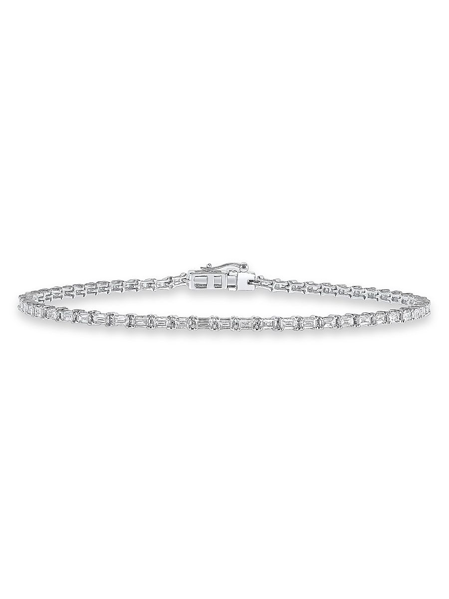 Women's 14K White Gold & 1.30 TCW Diamond Tennis Bracelet - White Gold - Size 7