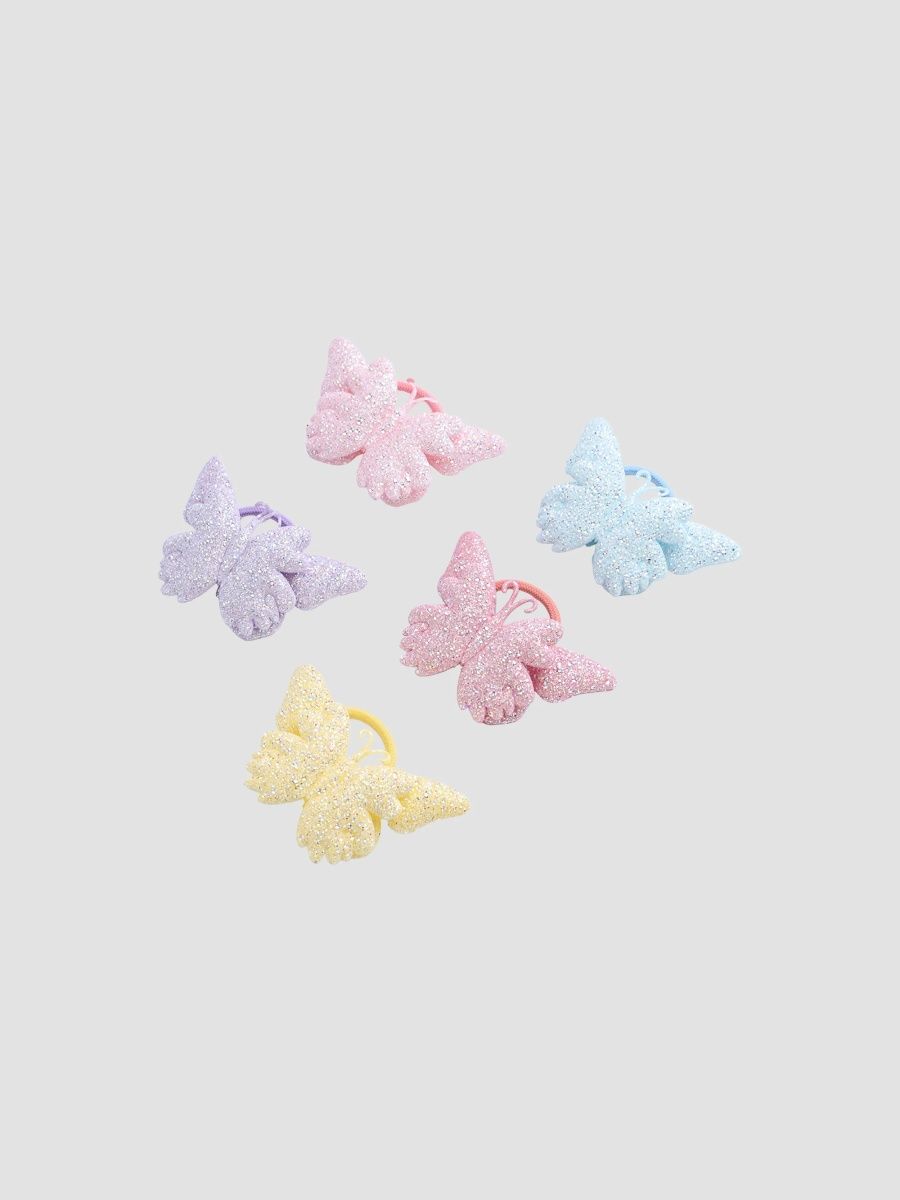 Mimi Tutu Girl's Girl's Glitter Butterfly Hair Tie Set - Multicolor