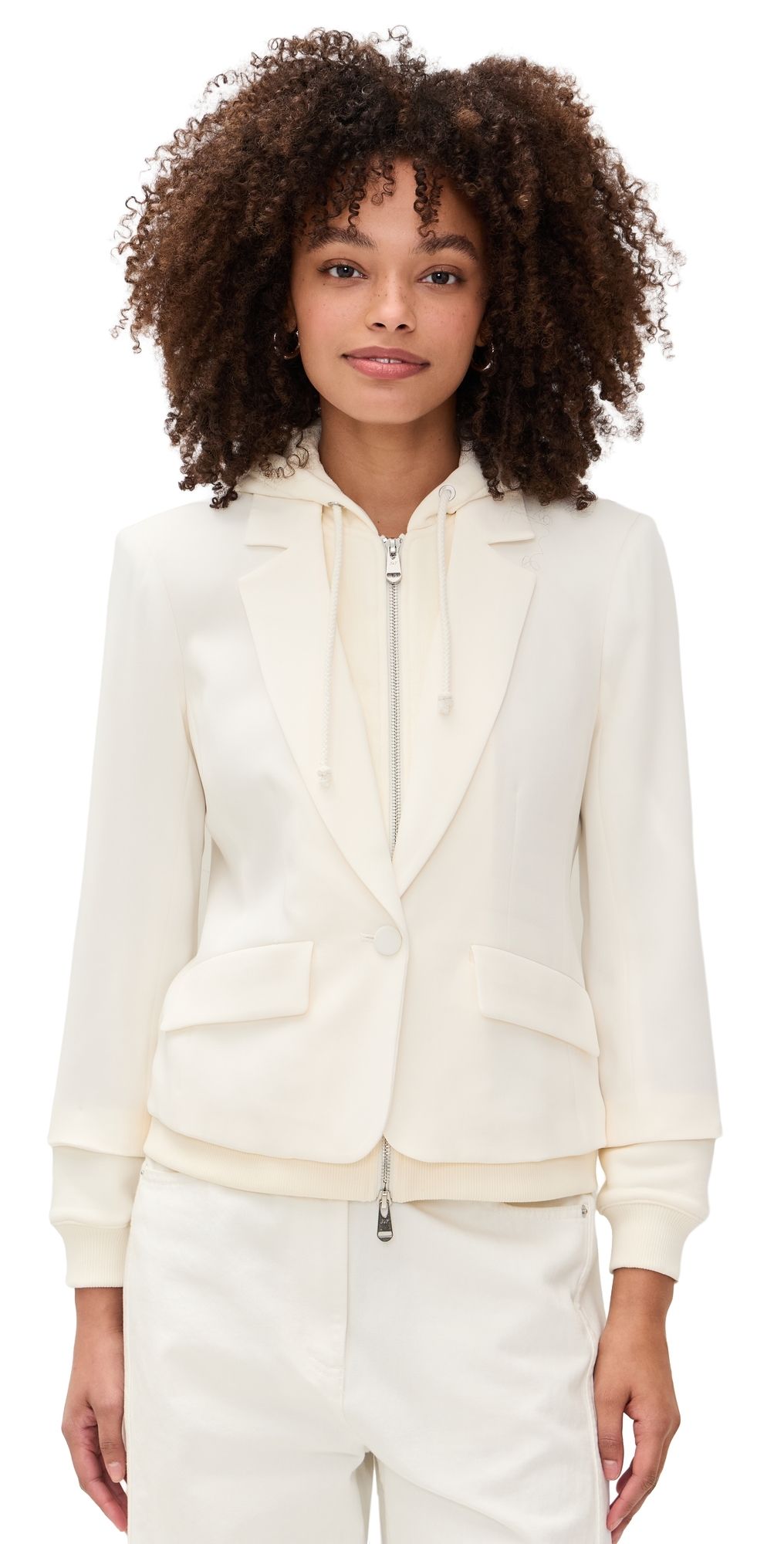 Cinq à Sept Zip Up Le Petit Khloe Blazer Ivory/Ivory 8