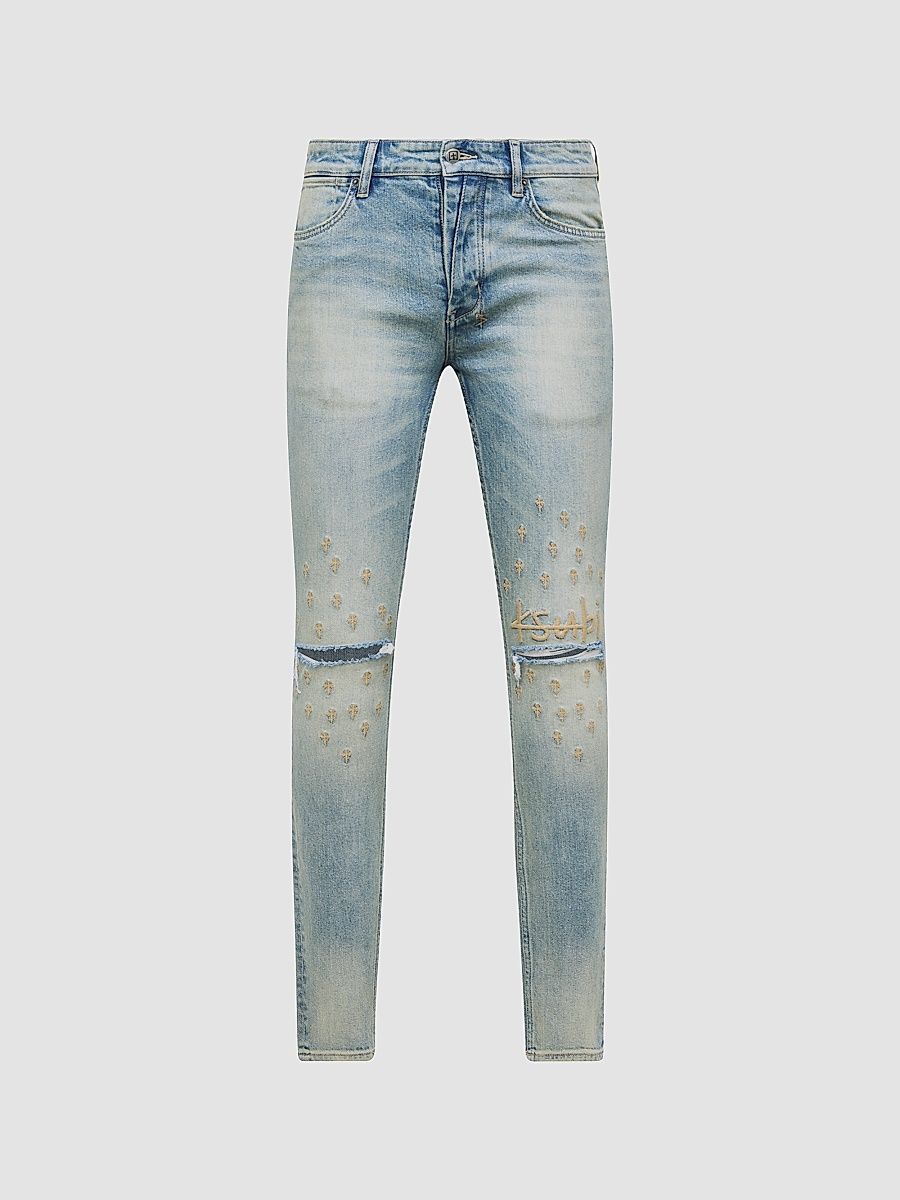 Men's Van Winkle Astral Grid Skinny Jeans - Denim - Size 38