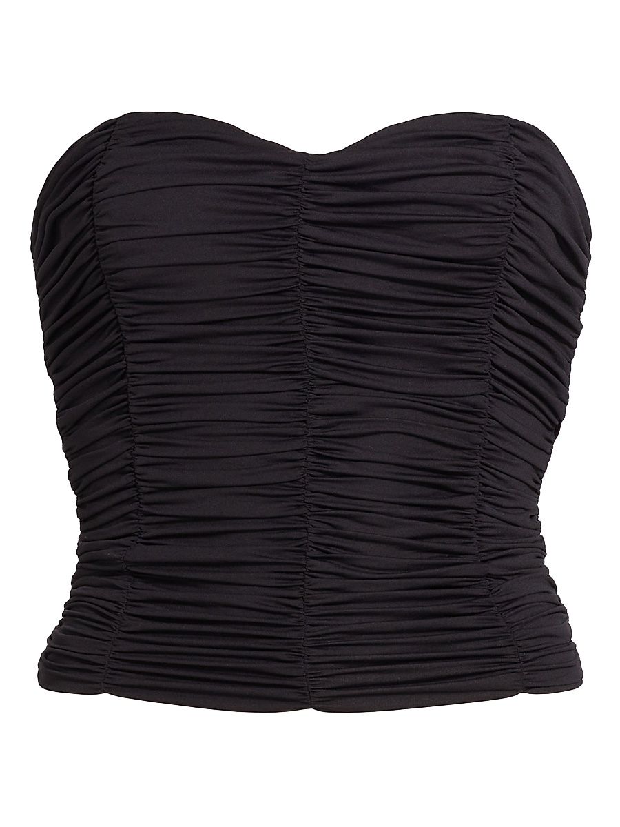 Women's Echauffe Ruched Bustier Top - Black - Size XL