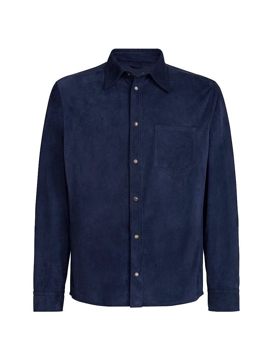 Men's Suede Overshirt - Espresso - Size XXXXL