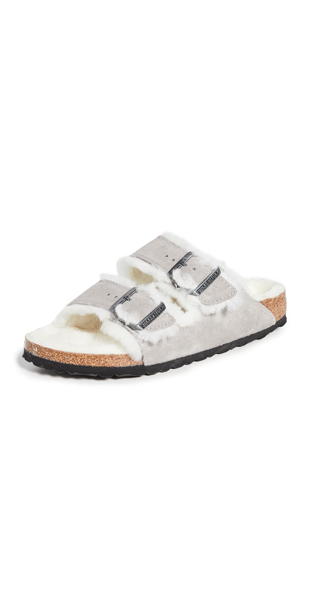 Birkenstock Arizona Shearling Sandals Stone Coin/Natural 37