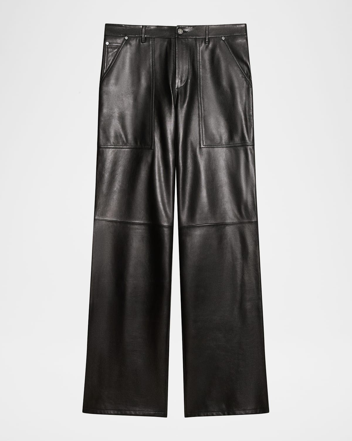 Men & apos;s Leather Utlity Pants