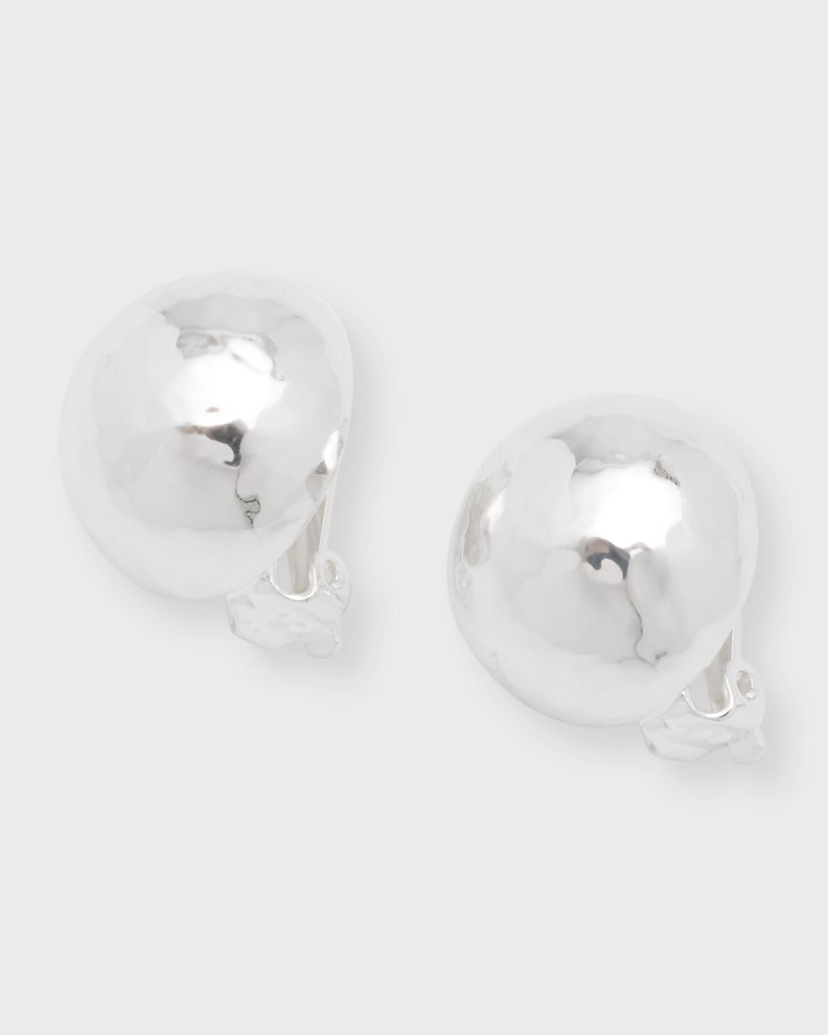 Pinball Clip Earrings in Sterling Silver