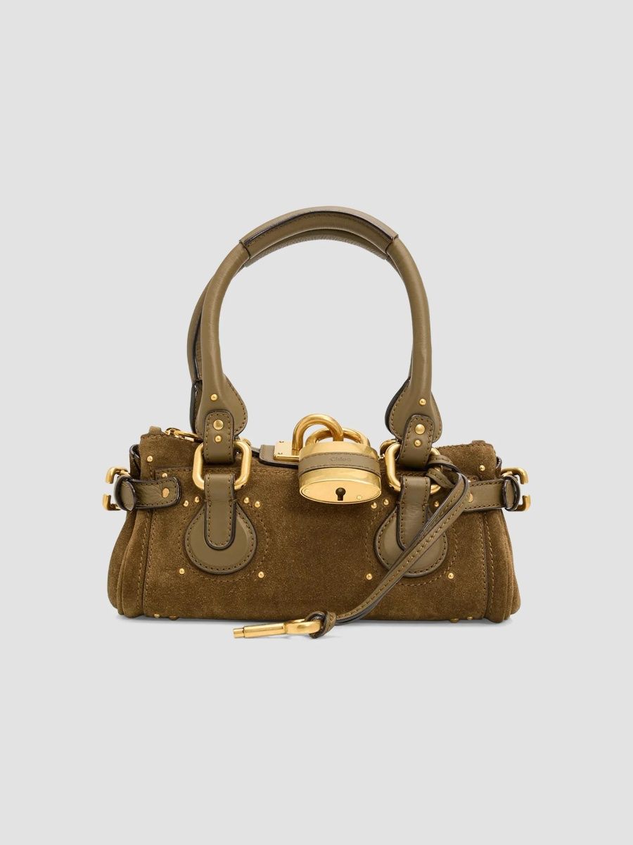 Women's Paddington Small Suede Shoulder Bag - Deep Khaki