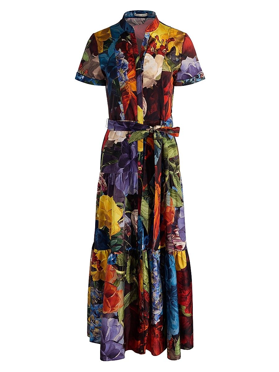 Women's Lucy Roll-Sleeve Midi Shirtdress - Flourish - Size 8