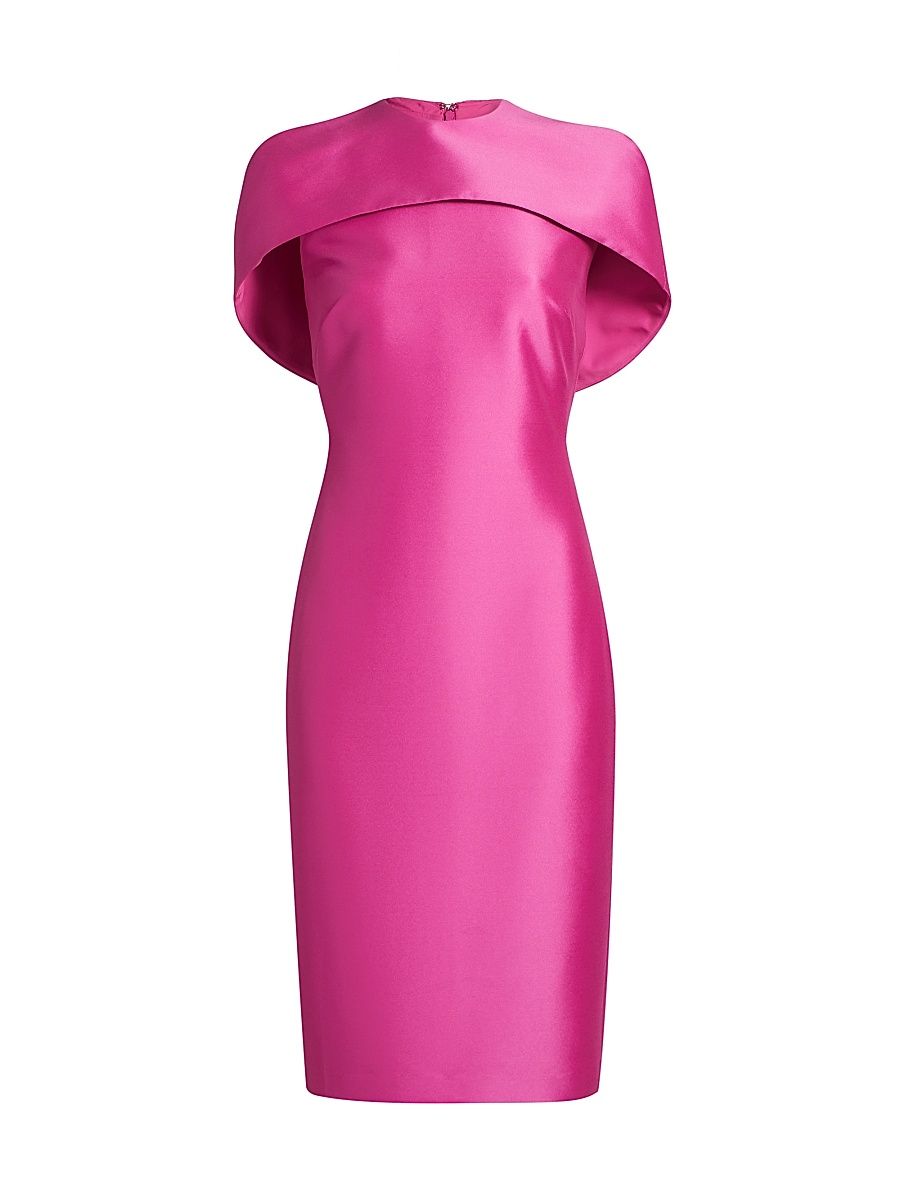 Women's Satin Off-the-Shoulder Cocktail Dress - Pink - Size 10