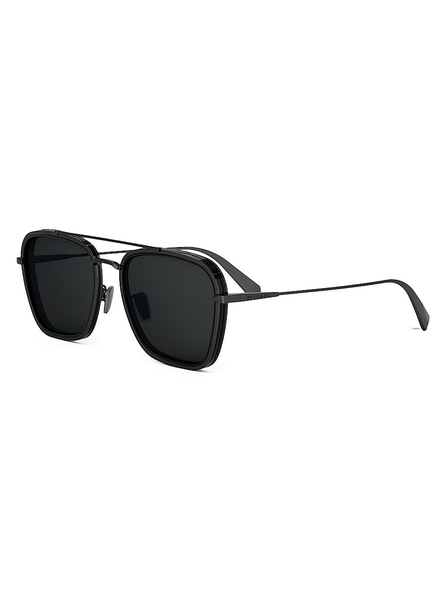 Men's B. ZERO1 55MM Square Sunglasses - Ruthenium Dark Grey Polarized