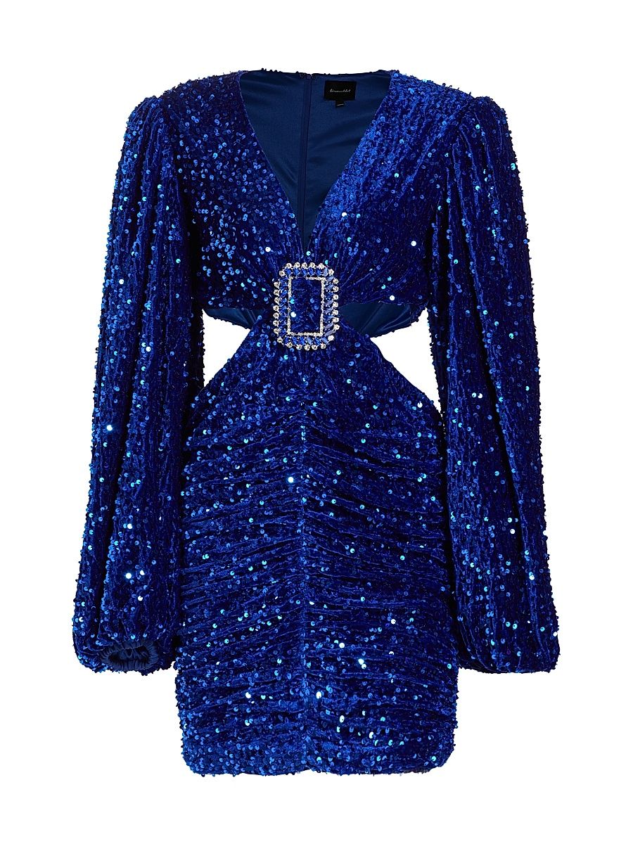 Women's Valeria Sequined Minidress - Royal Blue - Size XS