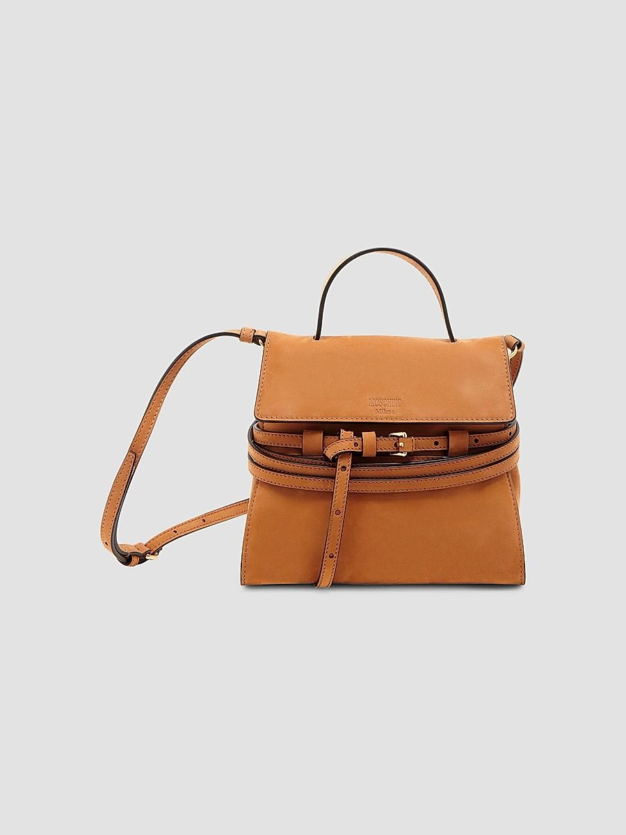 Moschino Women's Tie Me Suede Top Handle Bag - Hide