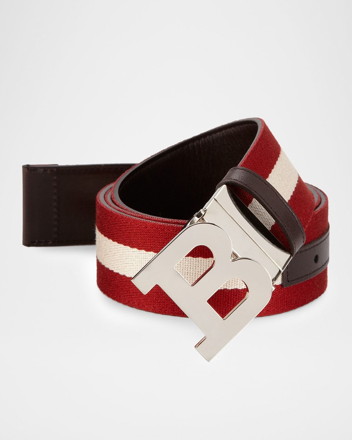 Men & apos;s B-Buckle Reversible Ribbon and Leather Belt, 1.37795