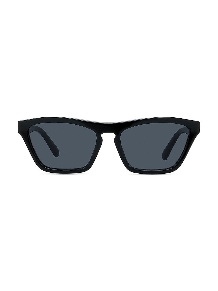 Women's Beveled Rectangular Sunglasses - Shiny Black