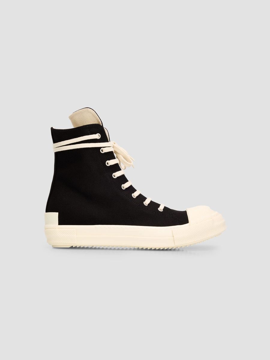 DRKSHDW by Rick Owens Men's Sneaks Canvas High-Top Sneakers - Black Milk - Size 12