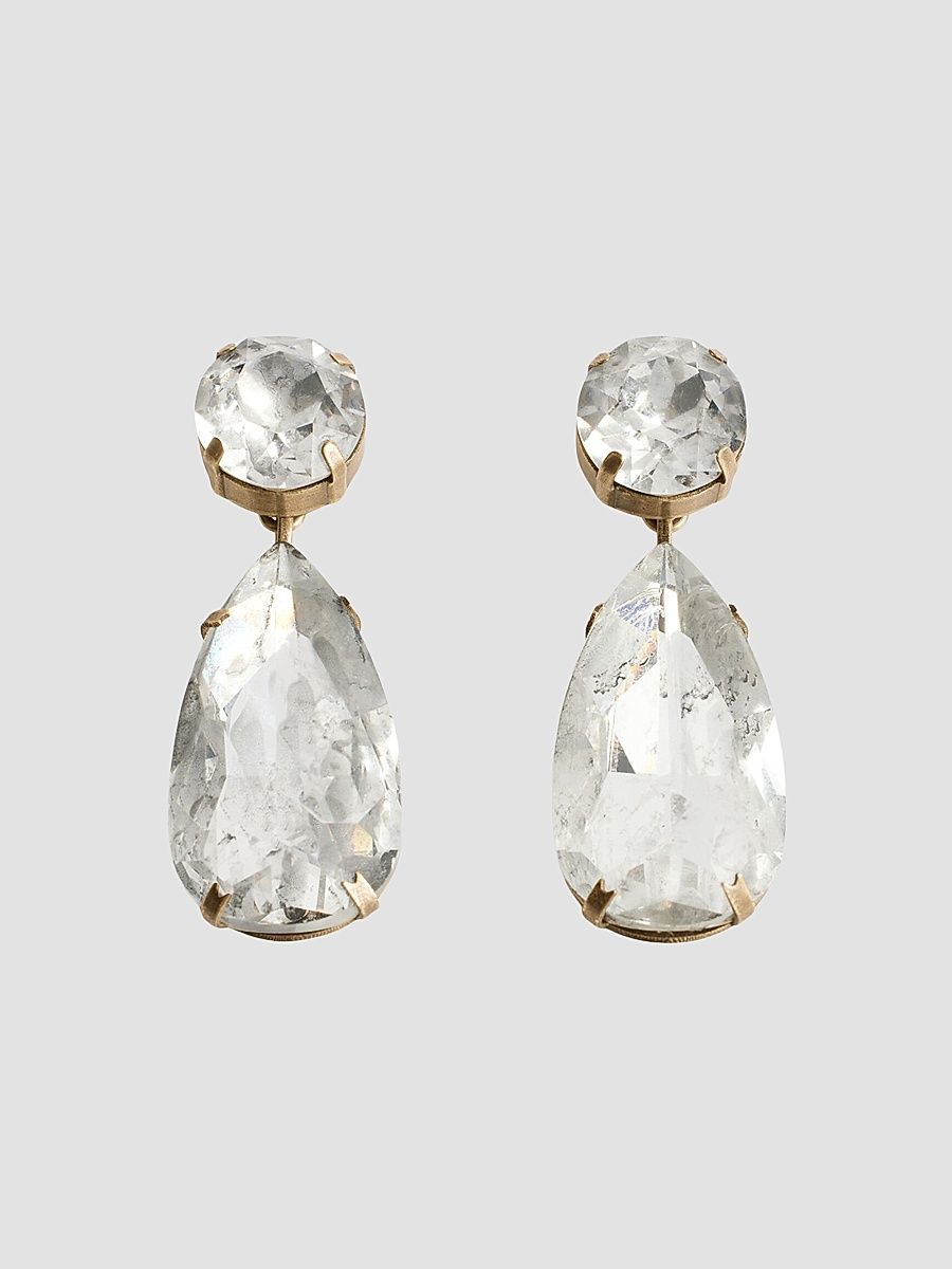 Balenciaga Women's Gala Pendant Earrings - Crystal Silver