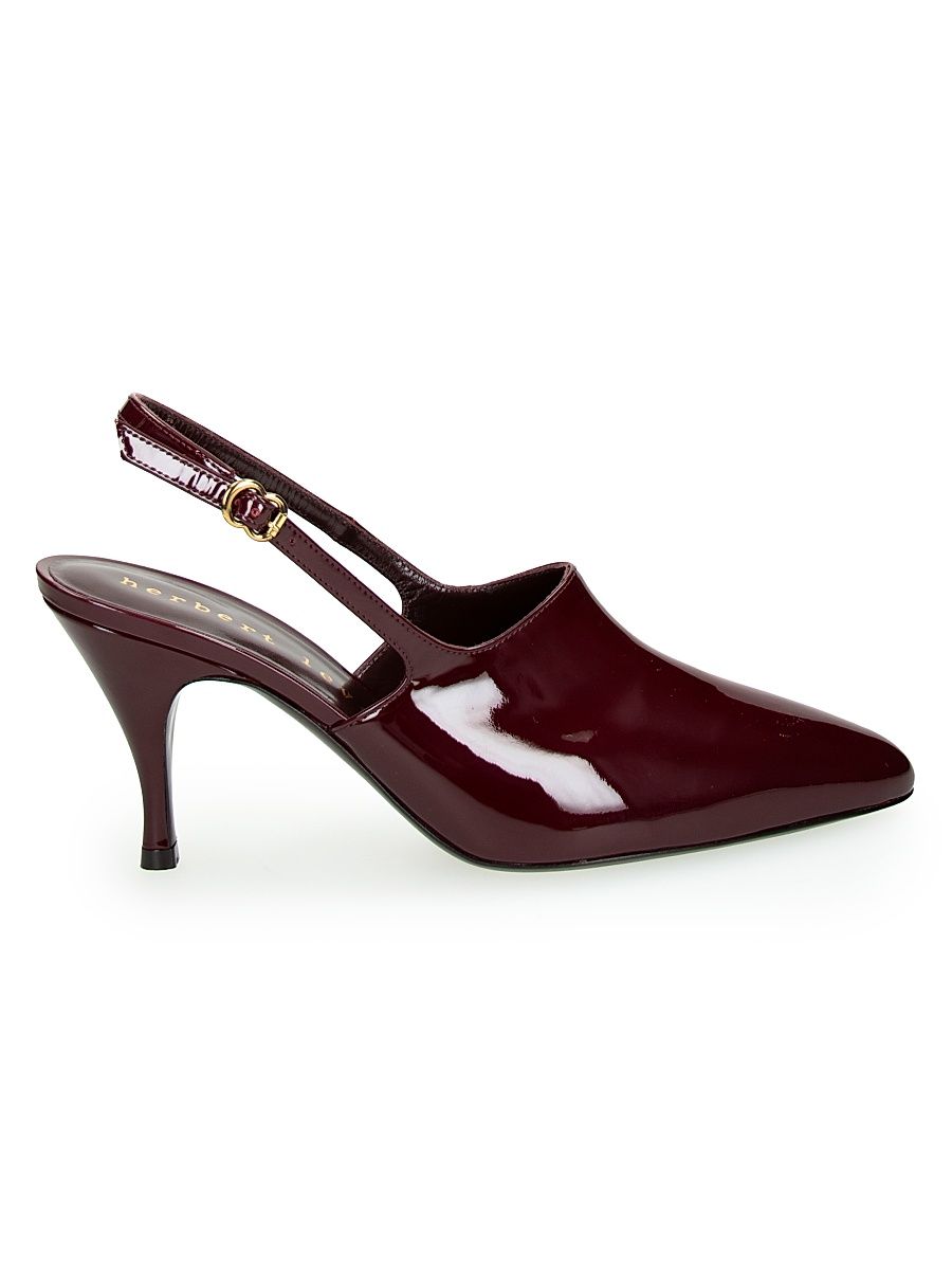 Women's Cover-Up Patent Leather 80MM Slingbacks - Patent Calf Skin Burgundy - Size 11