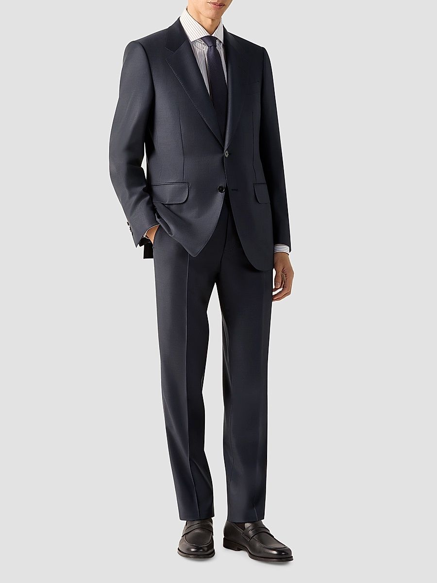 Men's Trofeo Selection Wool Suit - Dark Blue - Size 36