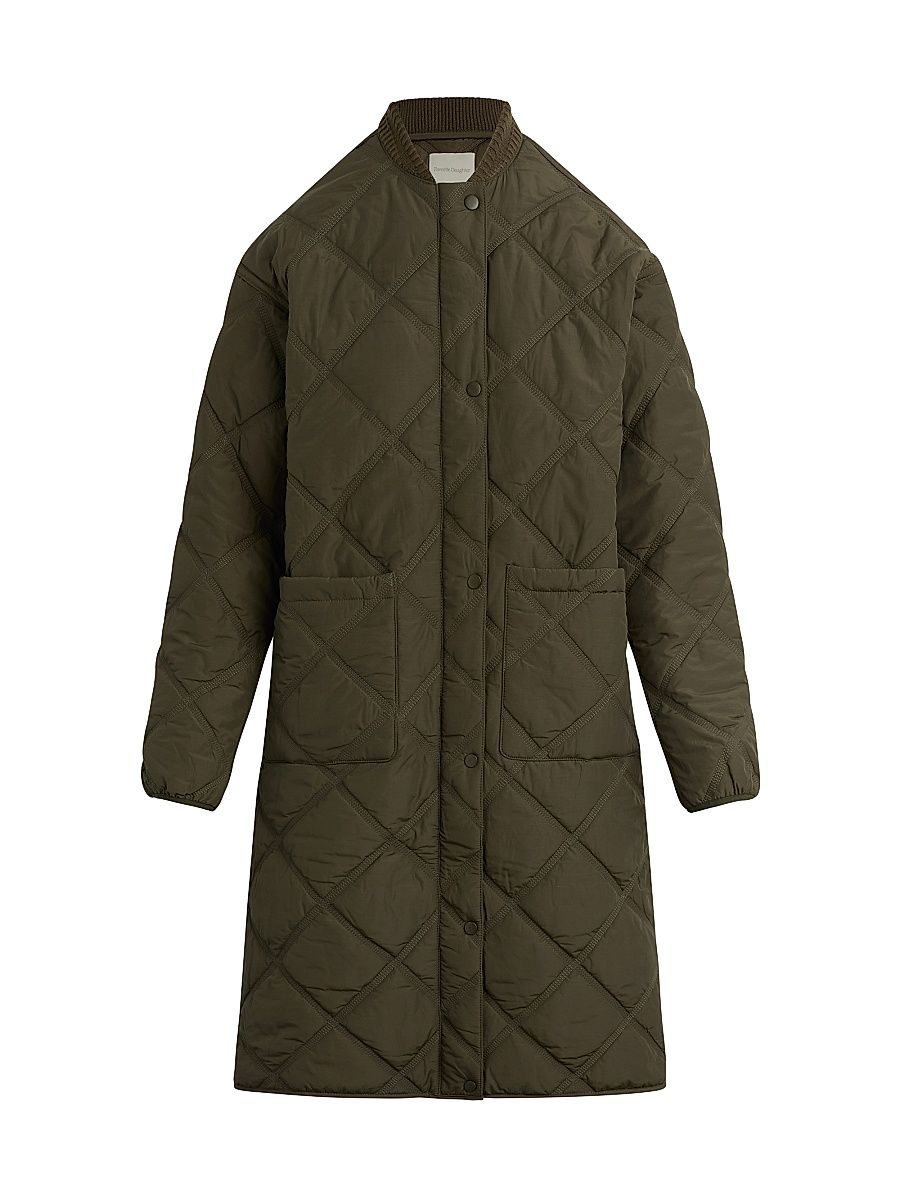 Women's The Walk In The Park Quilted Jacket - Dark Olive - Size Large