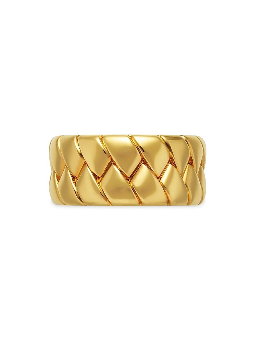 Women's Goldtone Woven Band Ring - Versace Gold - Size 5.5
