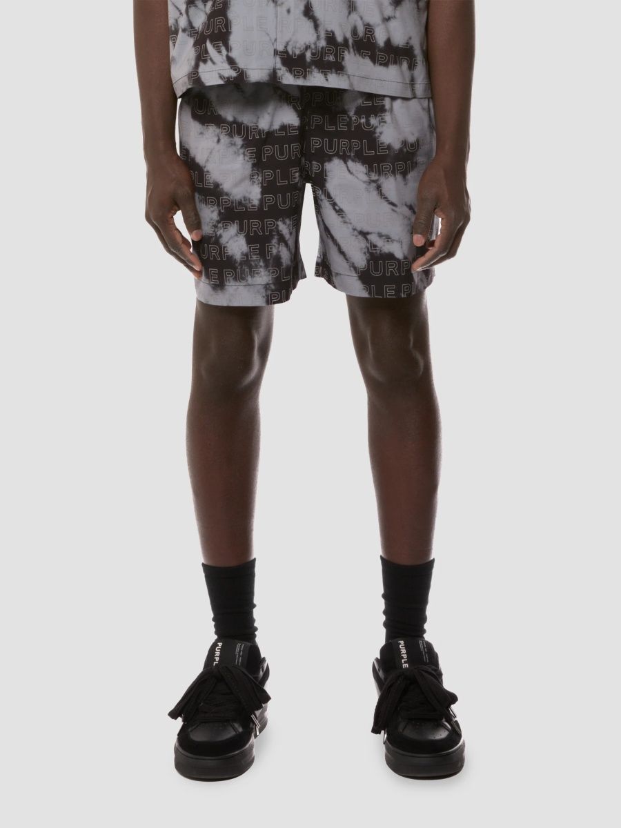 Purple Brand Men's All Around Monogram Swim Shorts - Black - Size XS