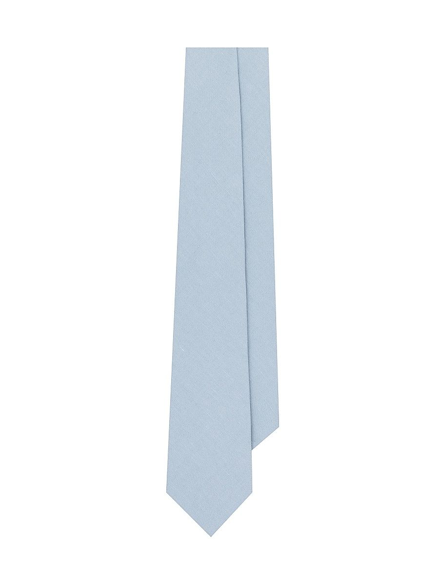 Men's Tussah Silk & Linen Tie - Chambray Blue
