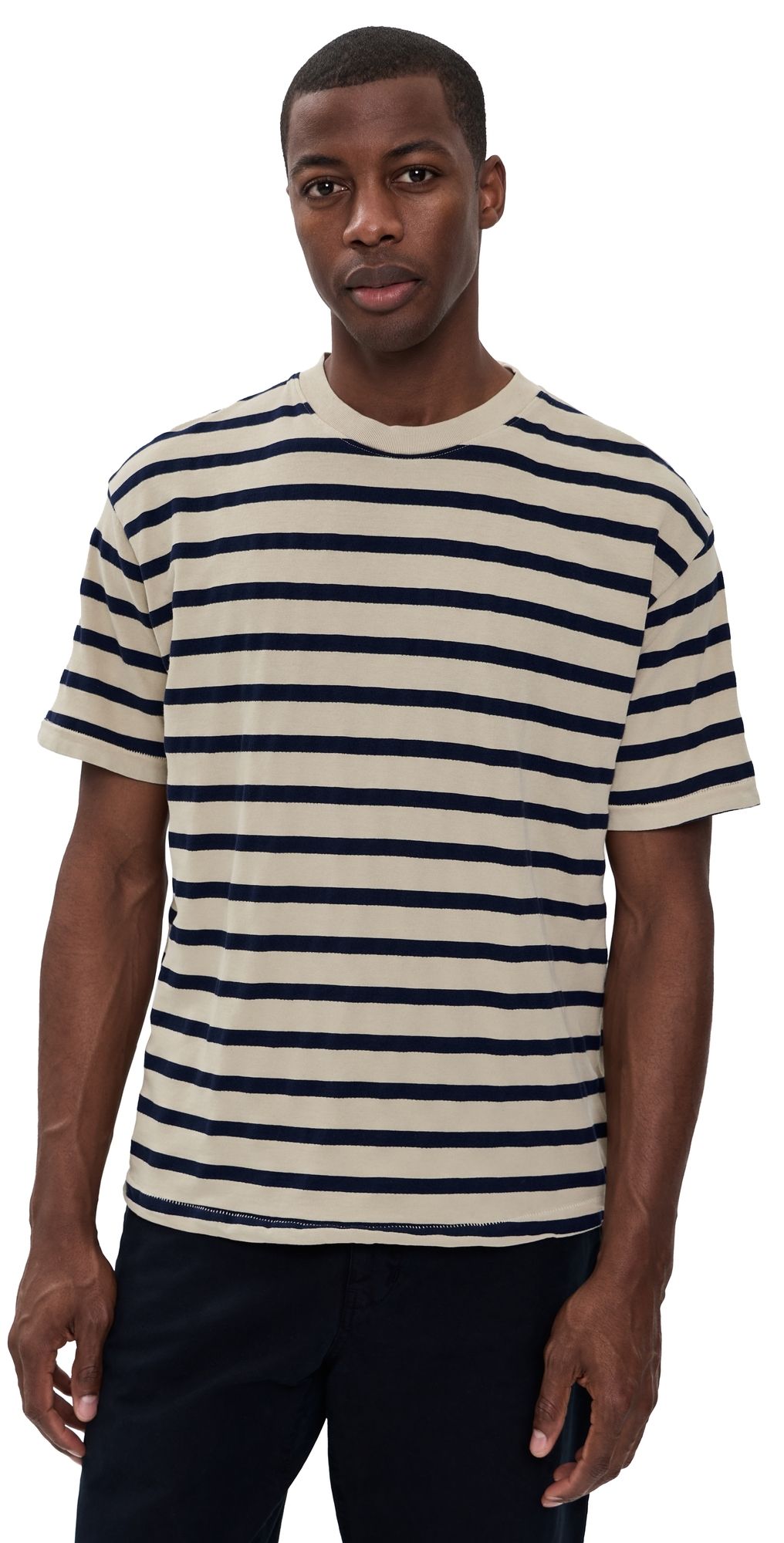 ASHER Enzo Stripe Tee Bisque L