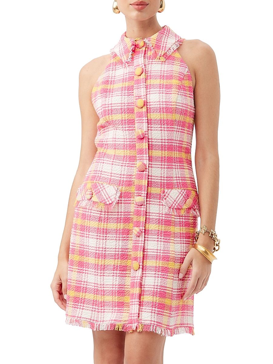 Women's Mirabella Plaid Tweed Minidress - Size 12