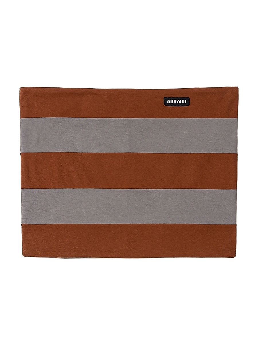 Women's Striped Jersey Top - Grey Multi - Size Medium