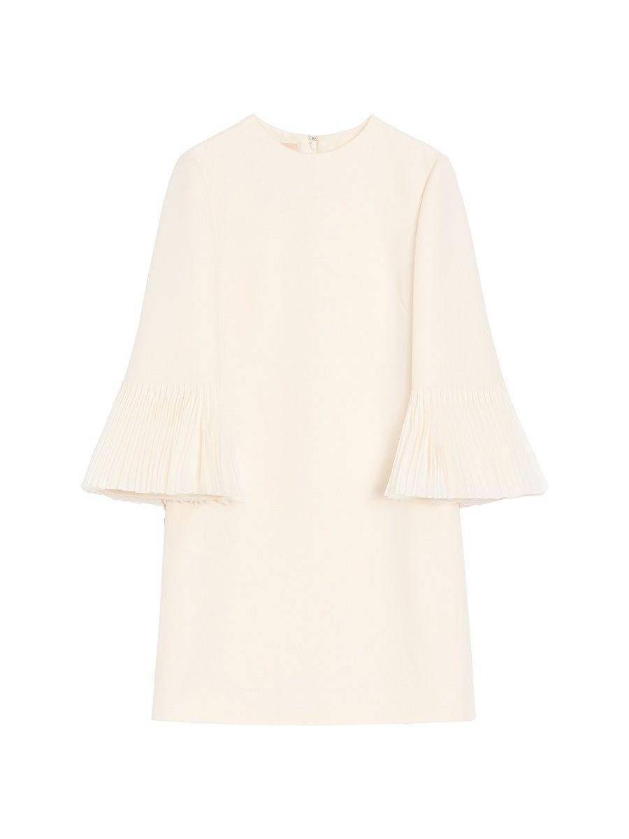 Women's Embroidered Crepe Couture Short Dress - Ivory - Size 2