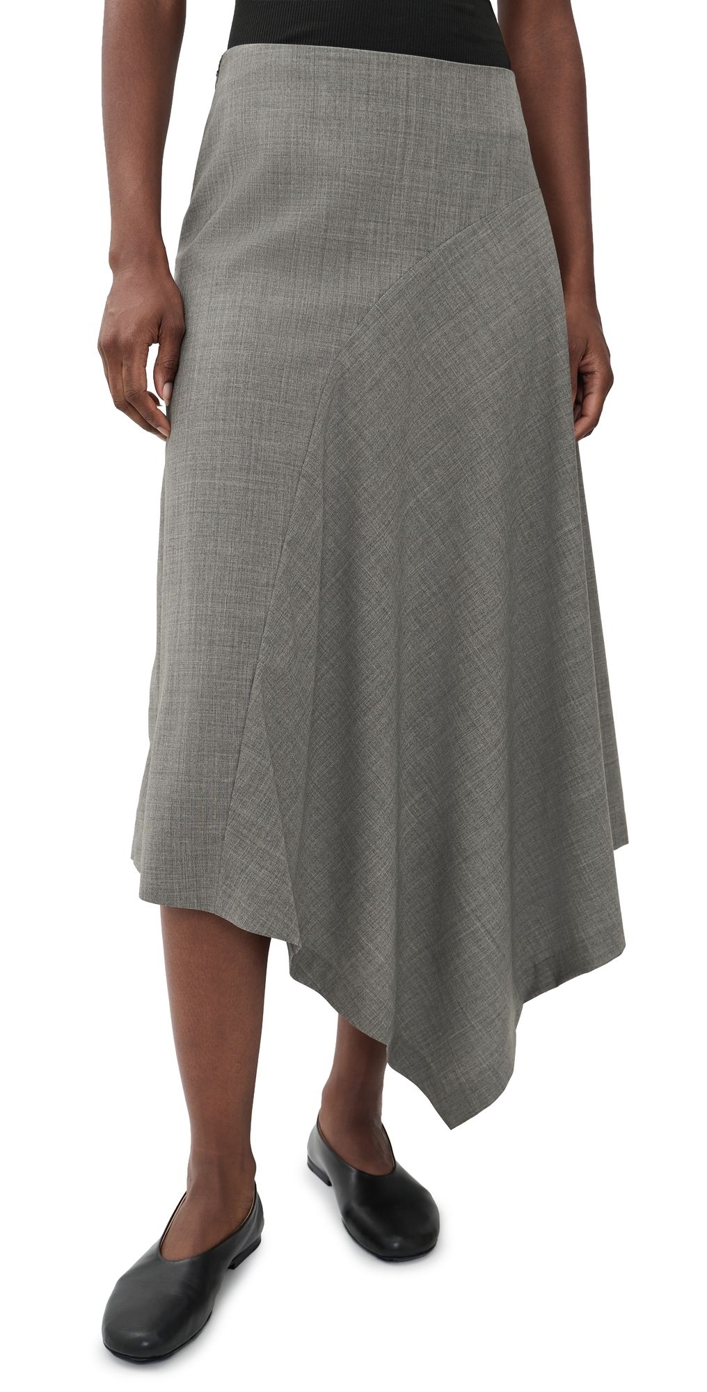 St. Agni Wool Asymmetrical Skirt Pumice S