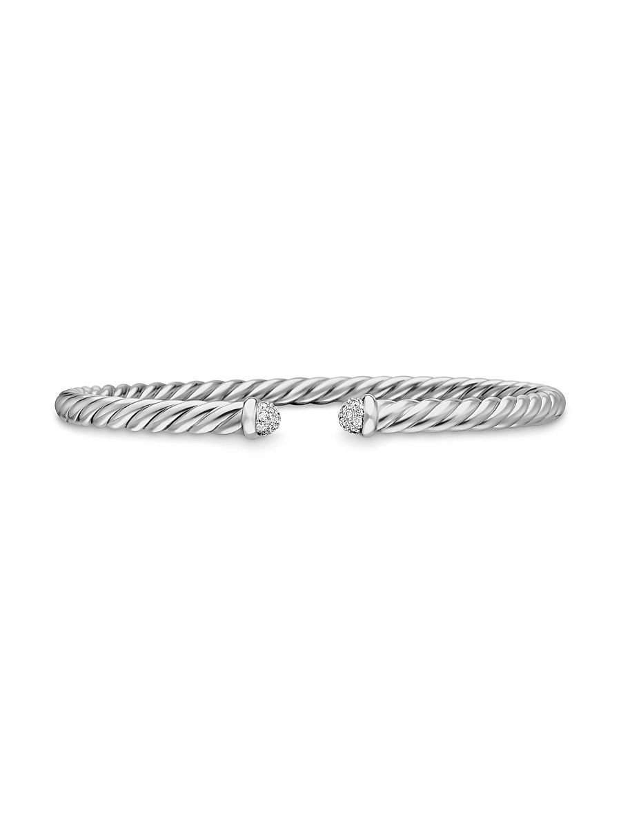 Women's Cable Flex Bracelet in 18K White Gold - Diamond - Size XS
