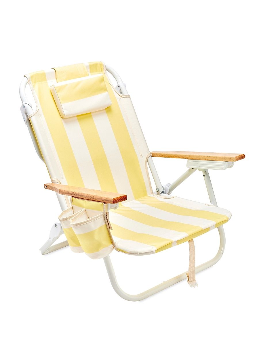 Oyster Stripe Deluxe Beach Chair - Limon Stripe