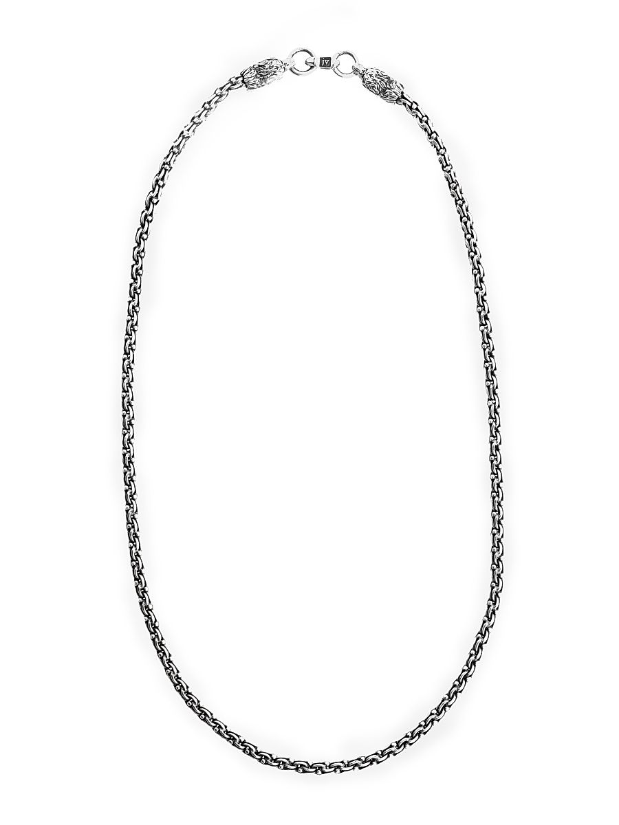Men's Wolf Sterling Silver Chain Necklace - Silver