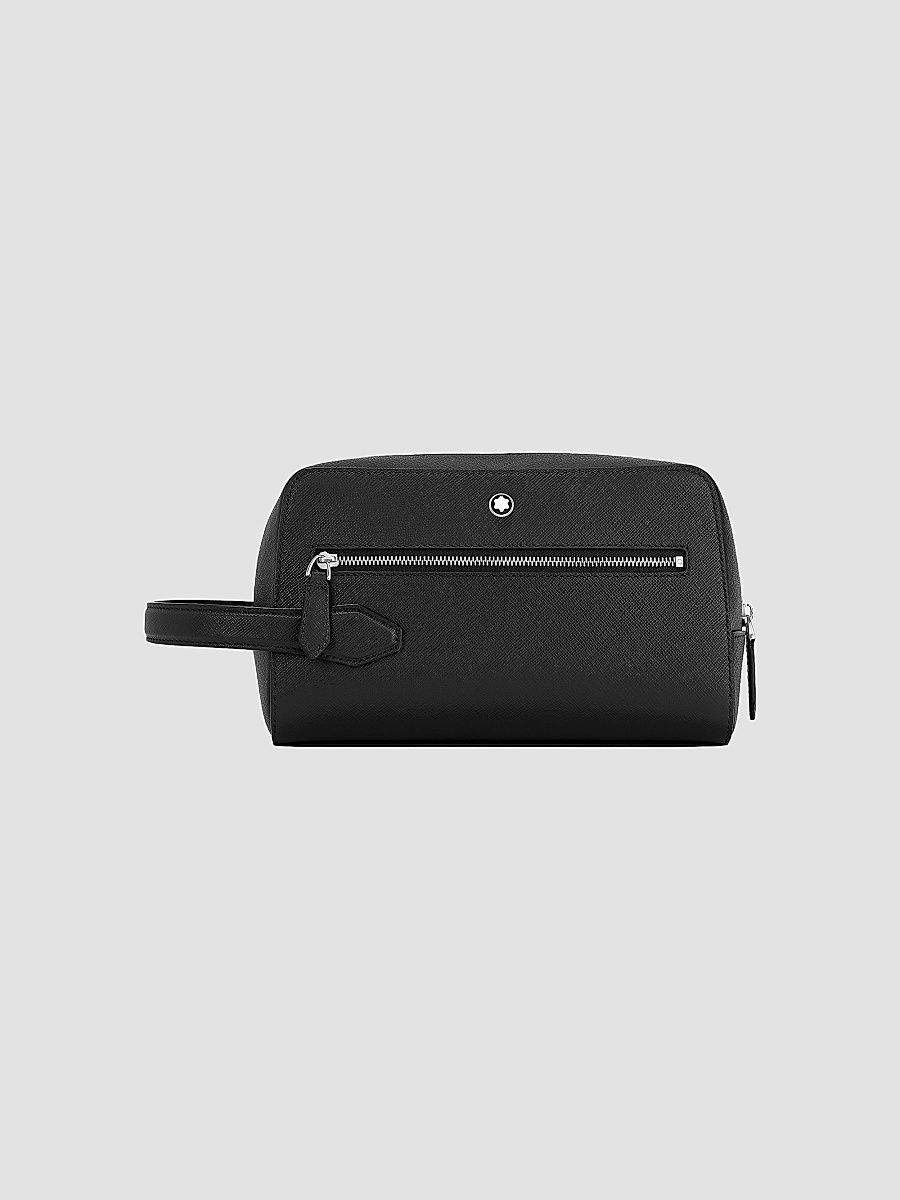 Montblanc Men's Sartorial Leather Wash Bag - Black