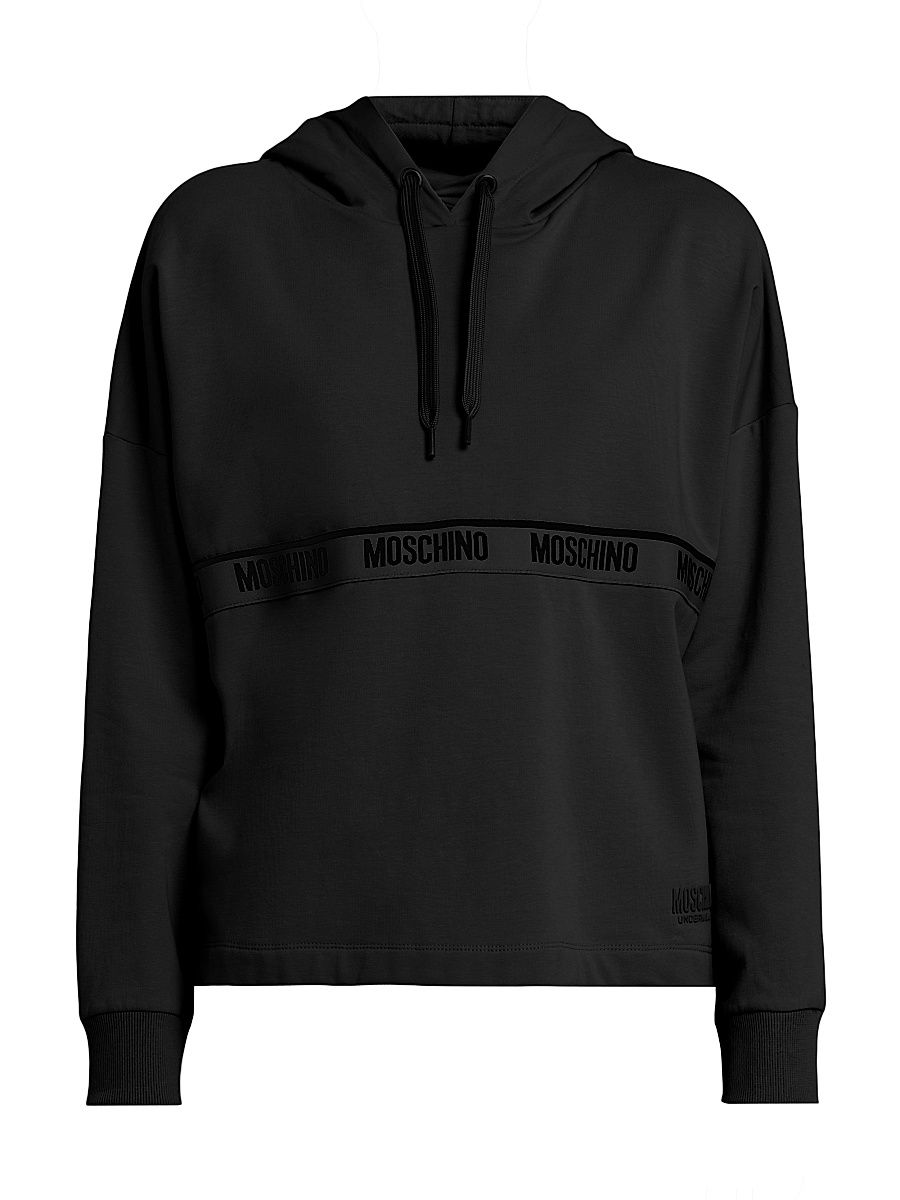 Women's Logo Tape Hoodie - Black - Size Large