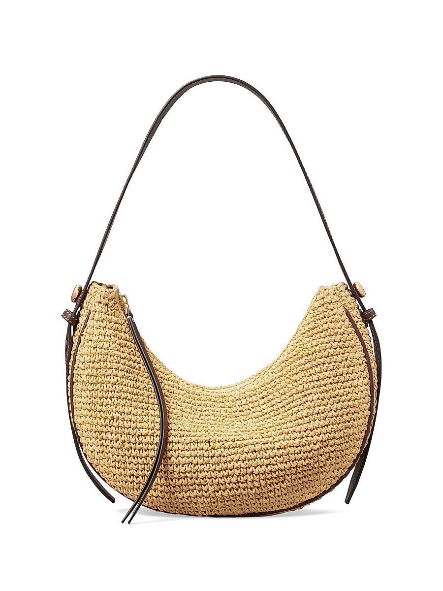 Women's Romy Monogram Crochet Shoulder Bag - Natural