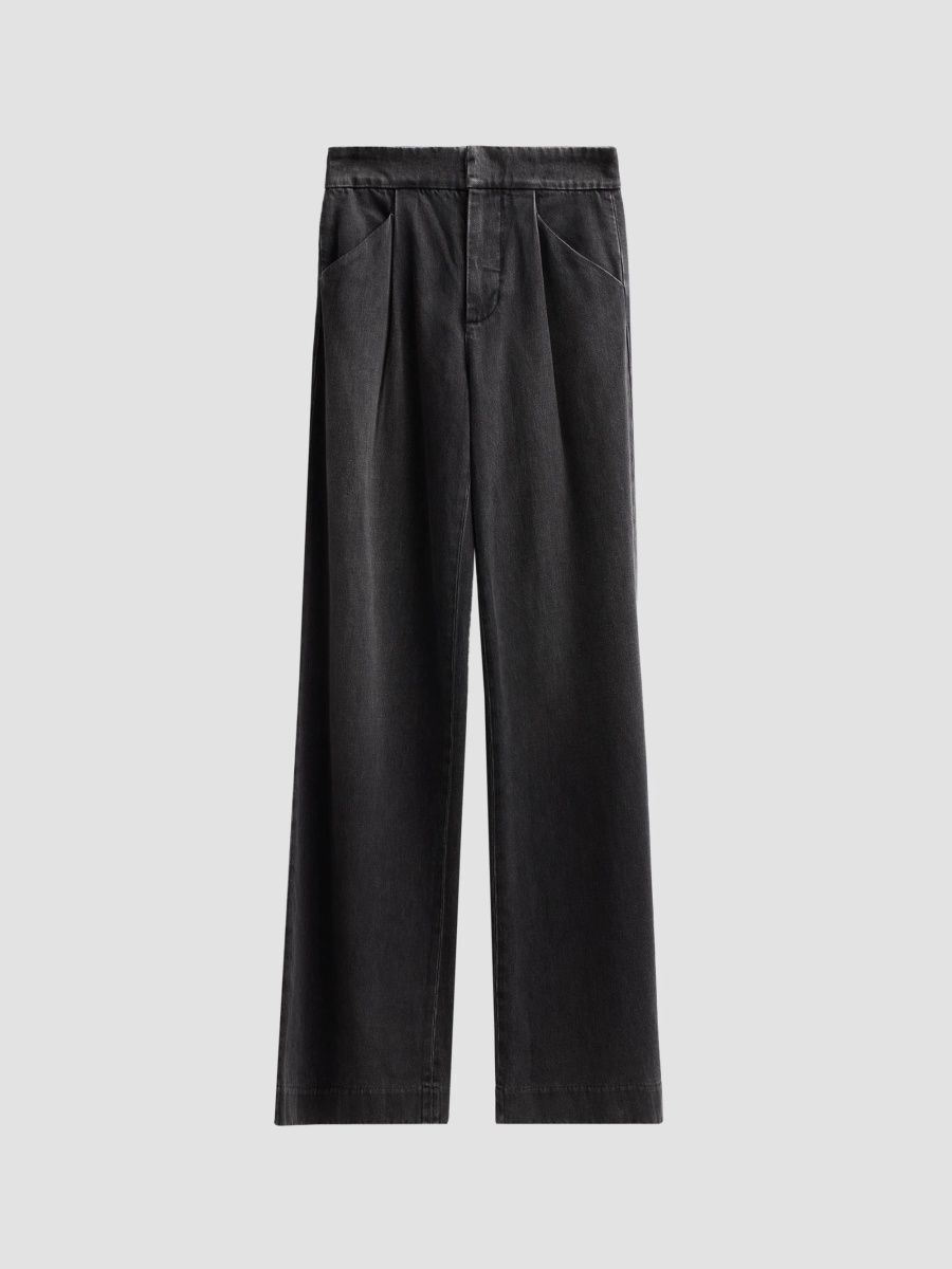 Veronica Beard Women's Marbeau Wide-Leg Jeans - Washed Onyx - Size 12
