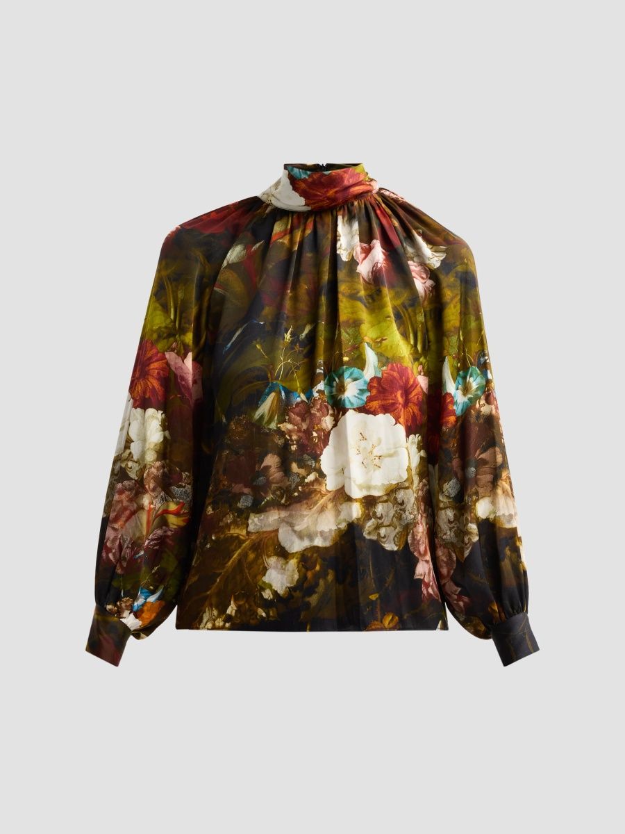 Elie Tahari Women's The Vivian Printed Blouse - Verona Forrest Print - Size XS