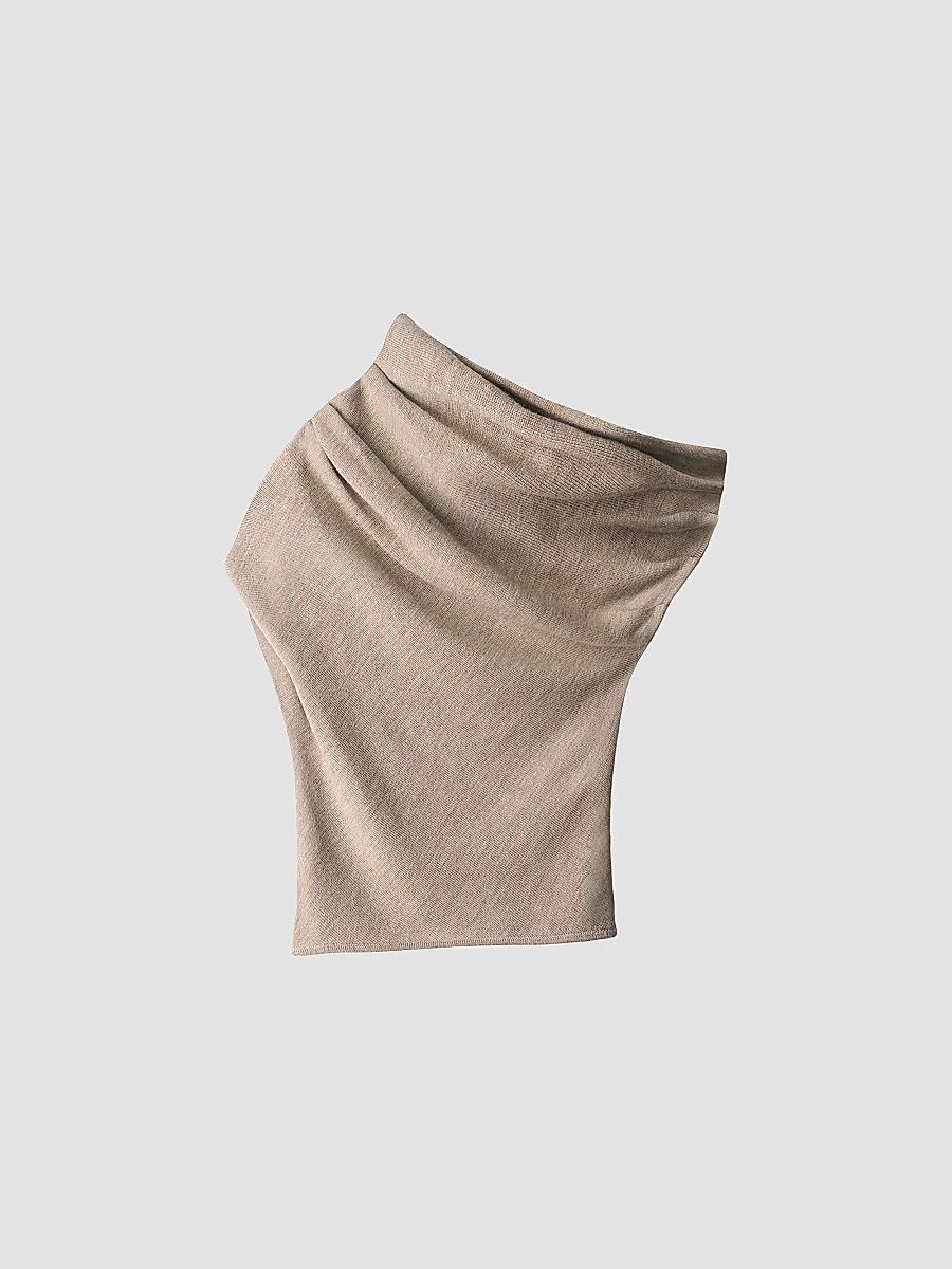 Women's Mabel Merino Wool Asymmetric Sweater - Sesame - Size XS