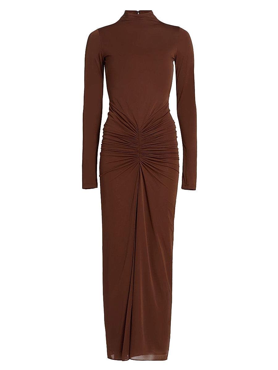 Women's Scorpio Ruched Column Maxi Dress - Brown - Size XL