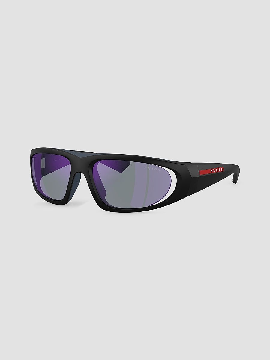 Men's Linea Rossa B03S 57MM Wraparound Sunglasses - Matte Black
