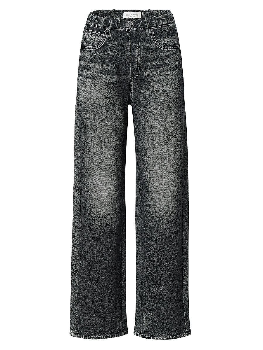 Women's Miramar Fleece Wide-Leg Pants - Washed Black - Size Large