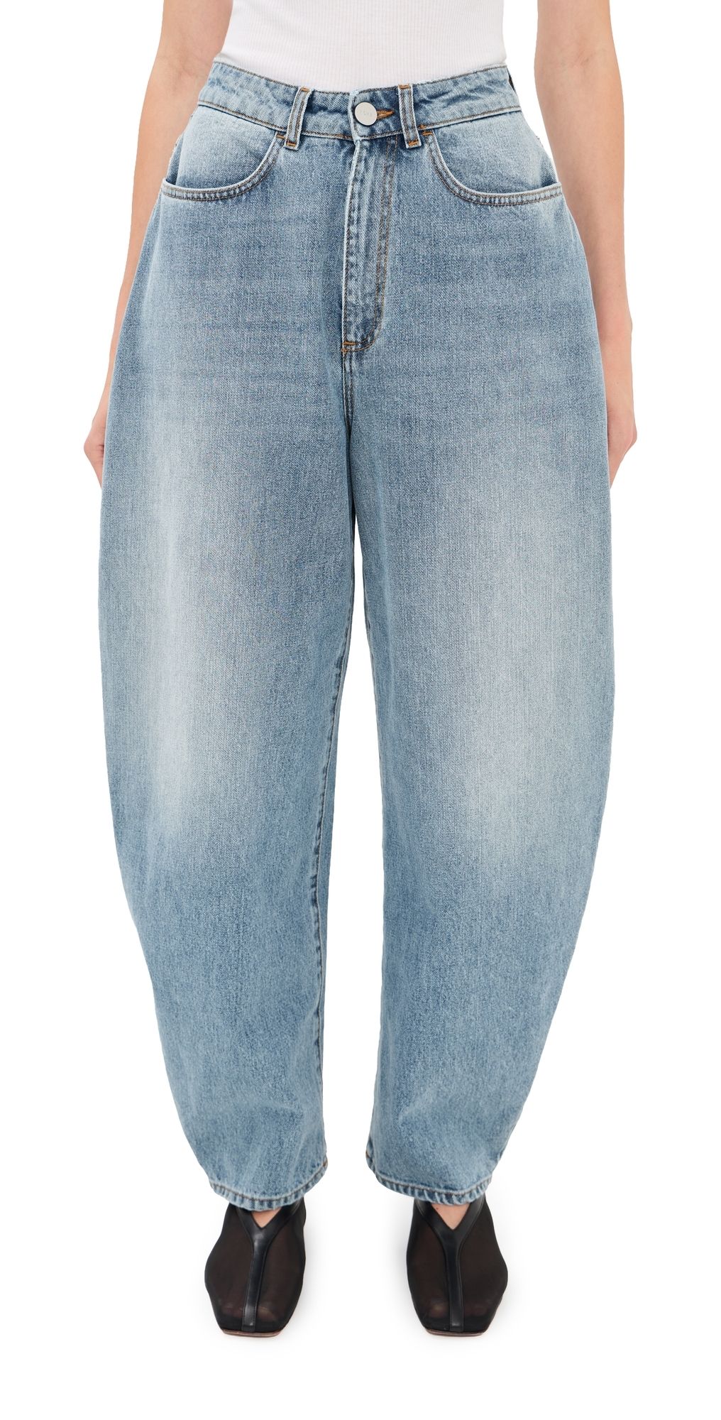 Róhe High-Waist Sculptural Denim Jeans Classic Blue 34