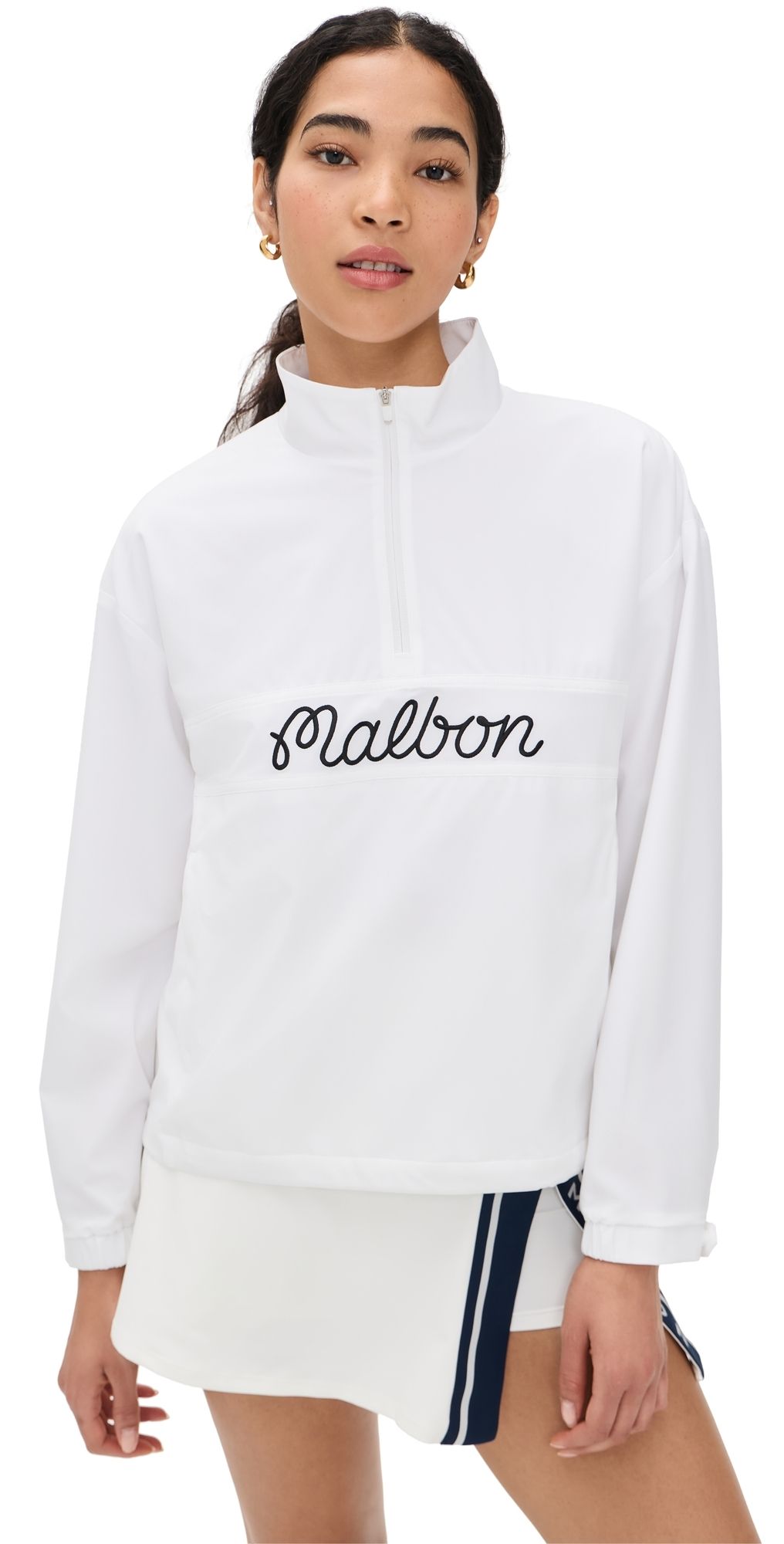 Malbon Golf Cross Court Windbreaker White 0