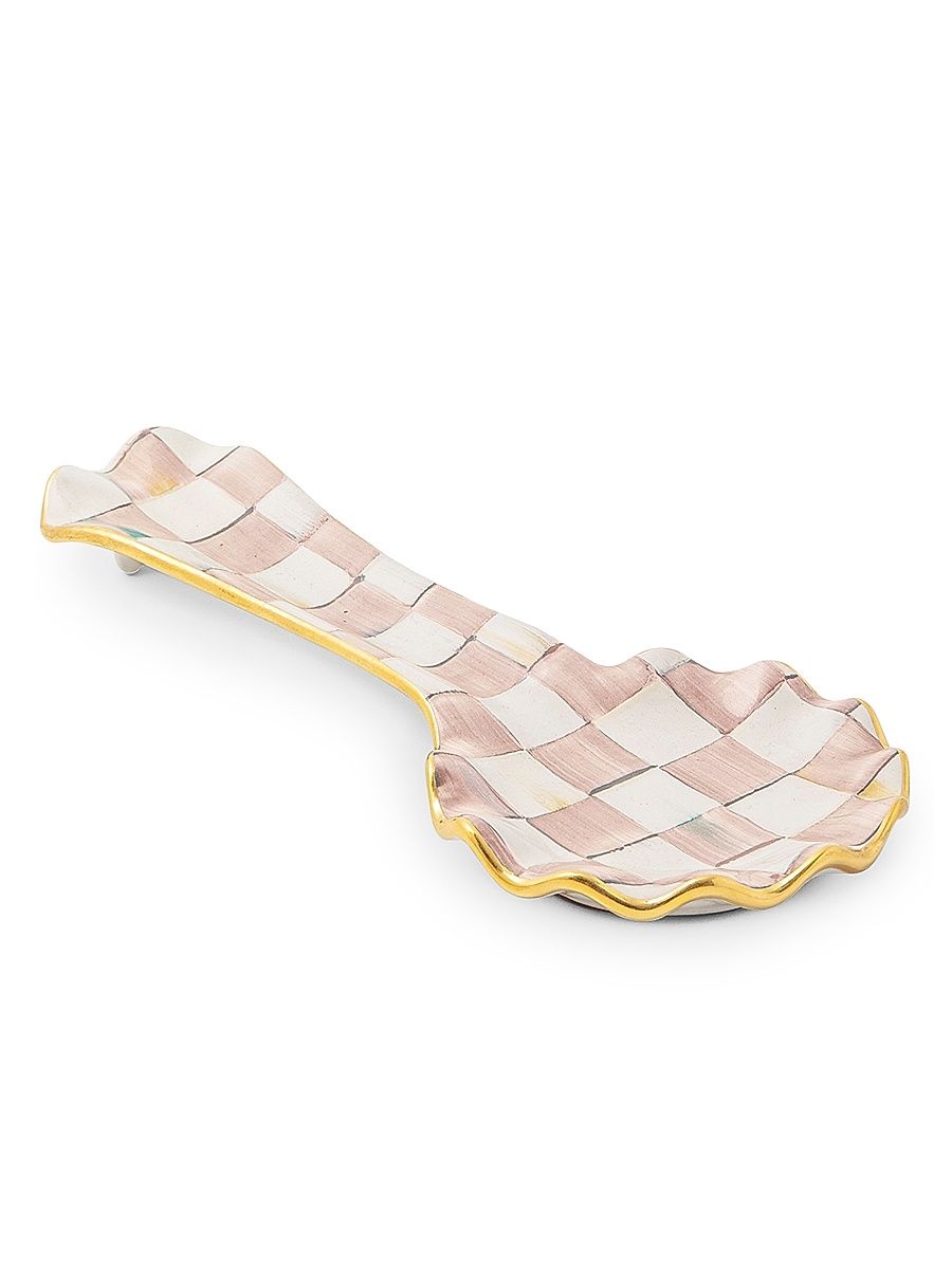 Rosy Check Ceramic Spoon Rest